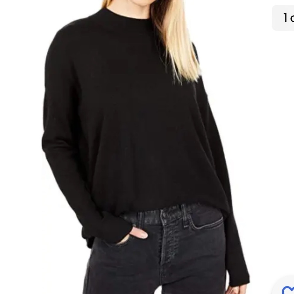 NWT Madewell Black Ashbury Mockneck Sweater L